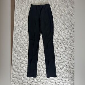 Zara black ribbed pants with split seam at ankle - size small